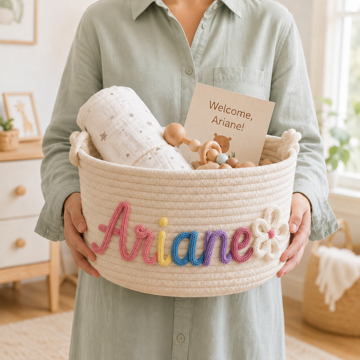 Personalized Baby Name Basket